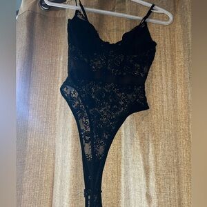 Victoria secret black lace body suit